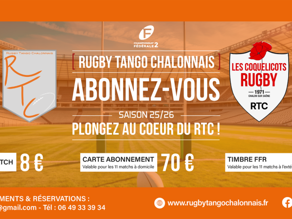 Abonnement RTC saison 2025/2026