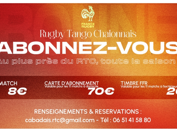Abonnement RTC saison 2026/2027