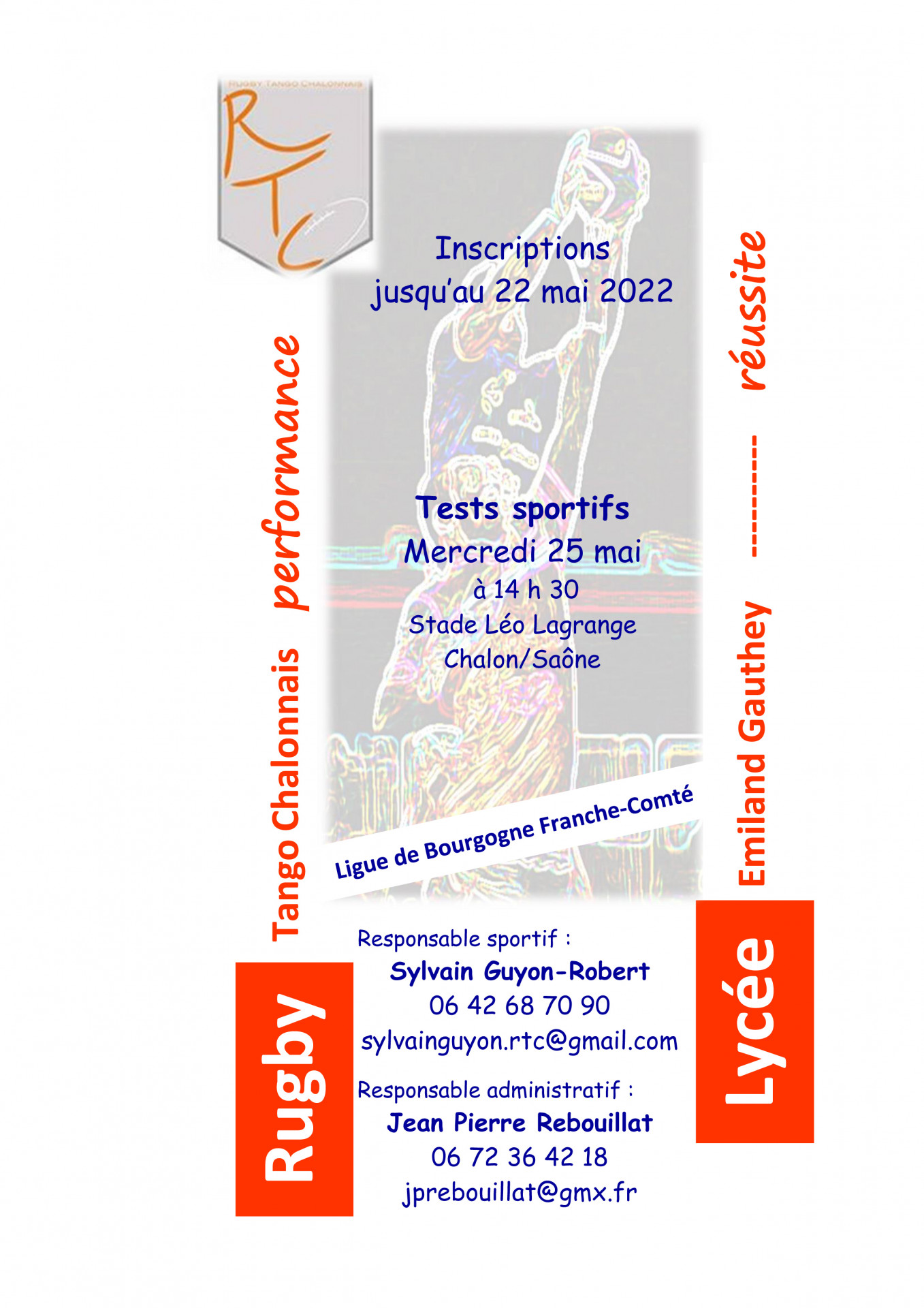 TESTS SPORTIFS MERCREDI 25 MAI À 14H30